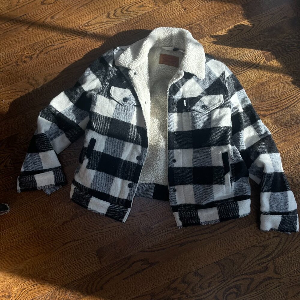 Levi's Black and White Sherpa Lined Jacket